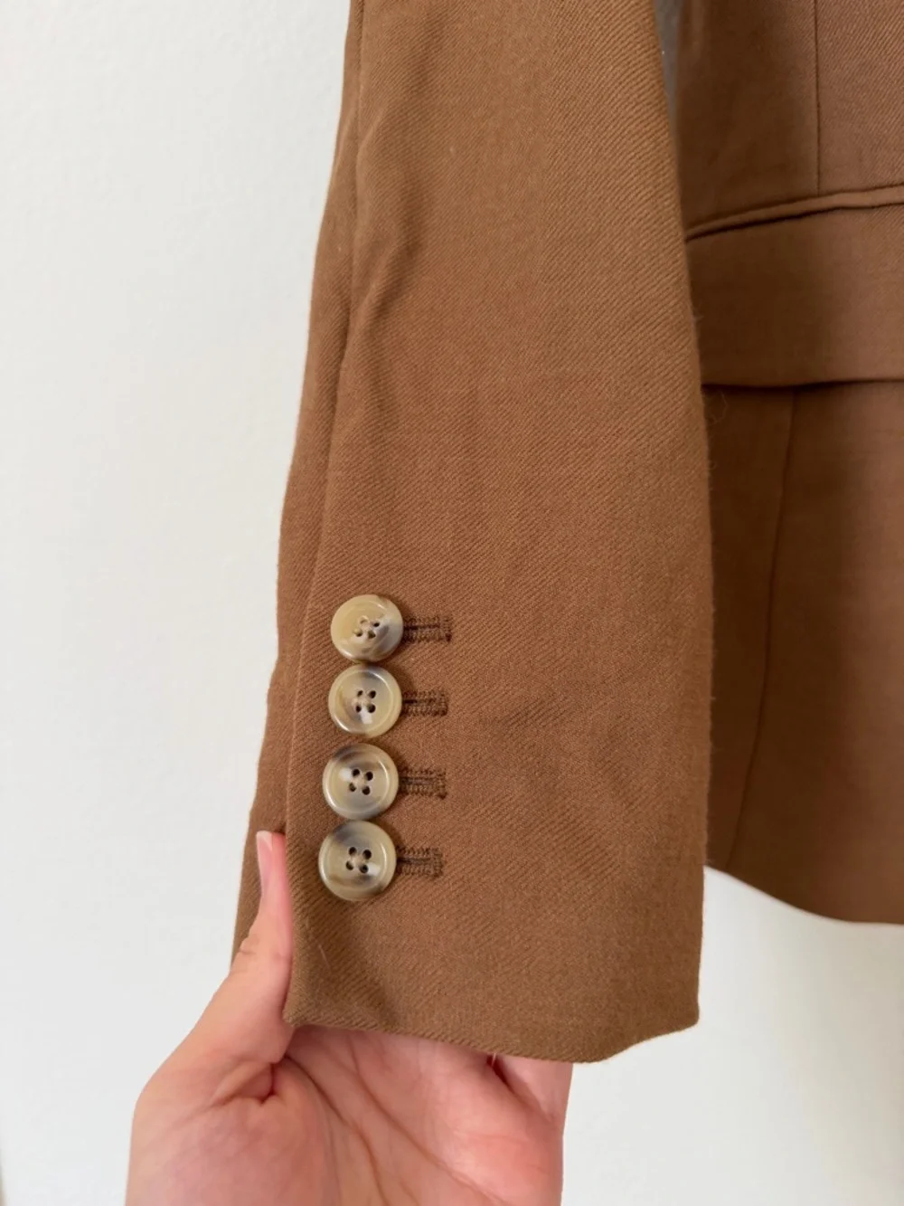 J. Crew Regent Wool Stretch Blazer Camel Brown Tan B0323 Size 0 Office Neutral